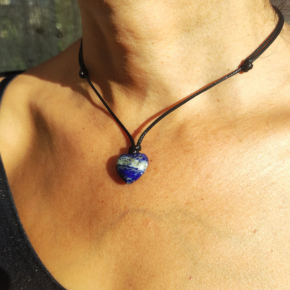 Colgante Corazón de Piedra de Sodalita