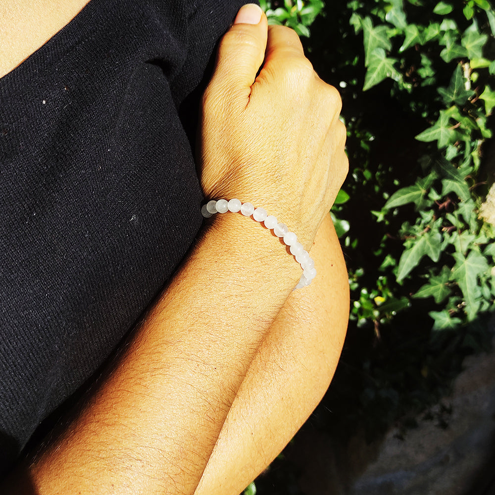 Pulsera de Piedras de Cuarzo Rosa
