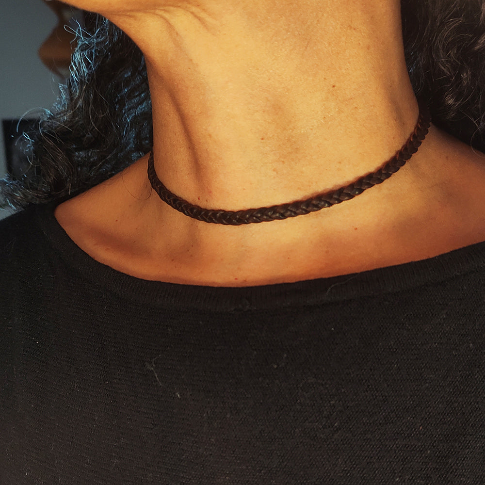 Collar de Cuero Trenzado