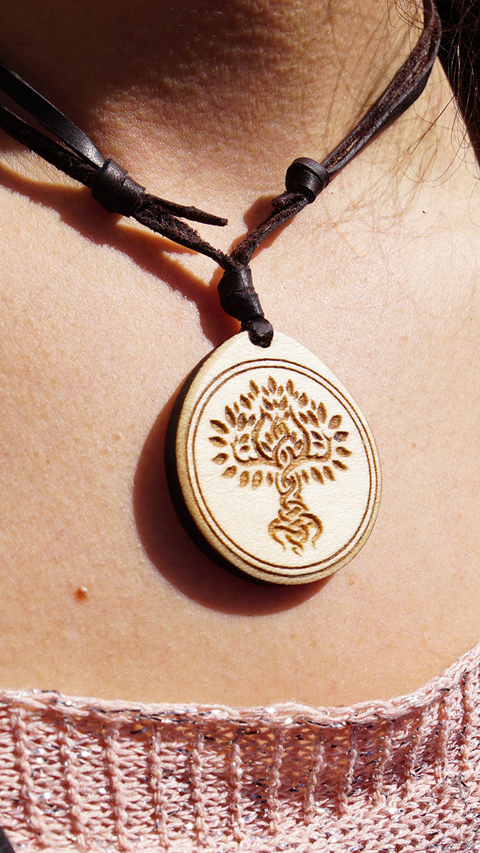 Colgante Árbol de la Vida Madera Arce Trinity
