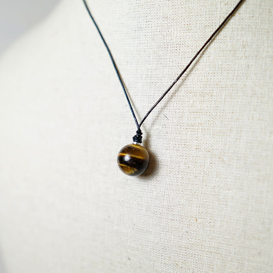Colgante Bolita de Piedra de Ojo de Tigre