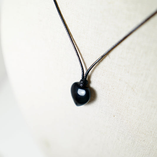 Colgante Corazón de Piedra de Obsidiana