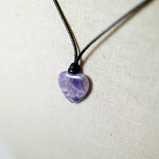 Colgante Corazón de Piedra de Amatista