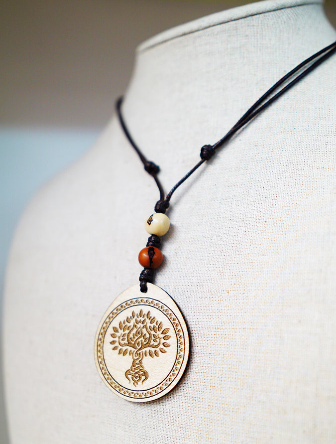 Colgante Árbol de la Vida Bolitas Madera Arce Trinity