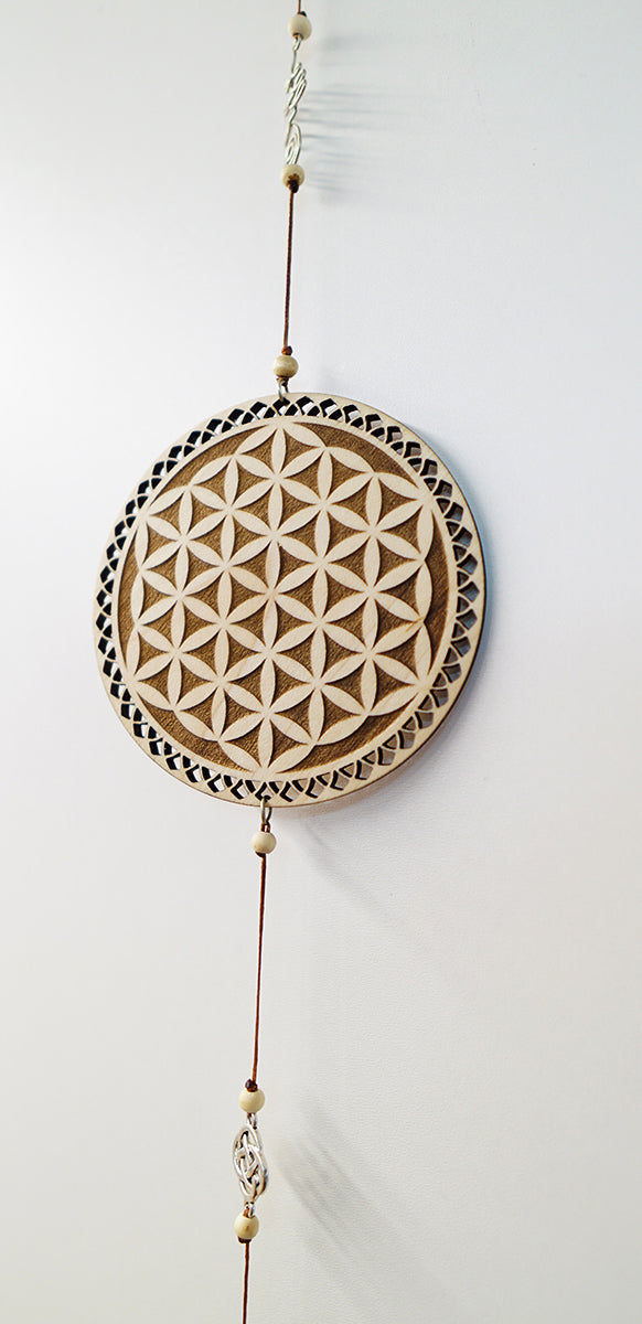 Atrapasol Flor De La Vida Madera Arce Trinity