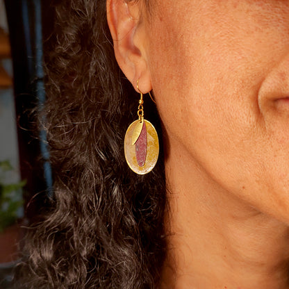 Pendientes de Chapa de Latón Óvalo