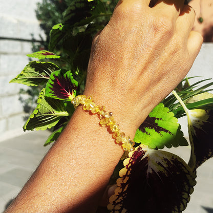 Pulsera Chip piedras de cuarzo citrino