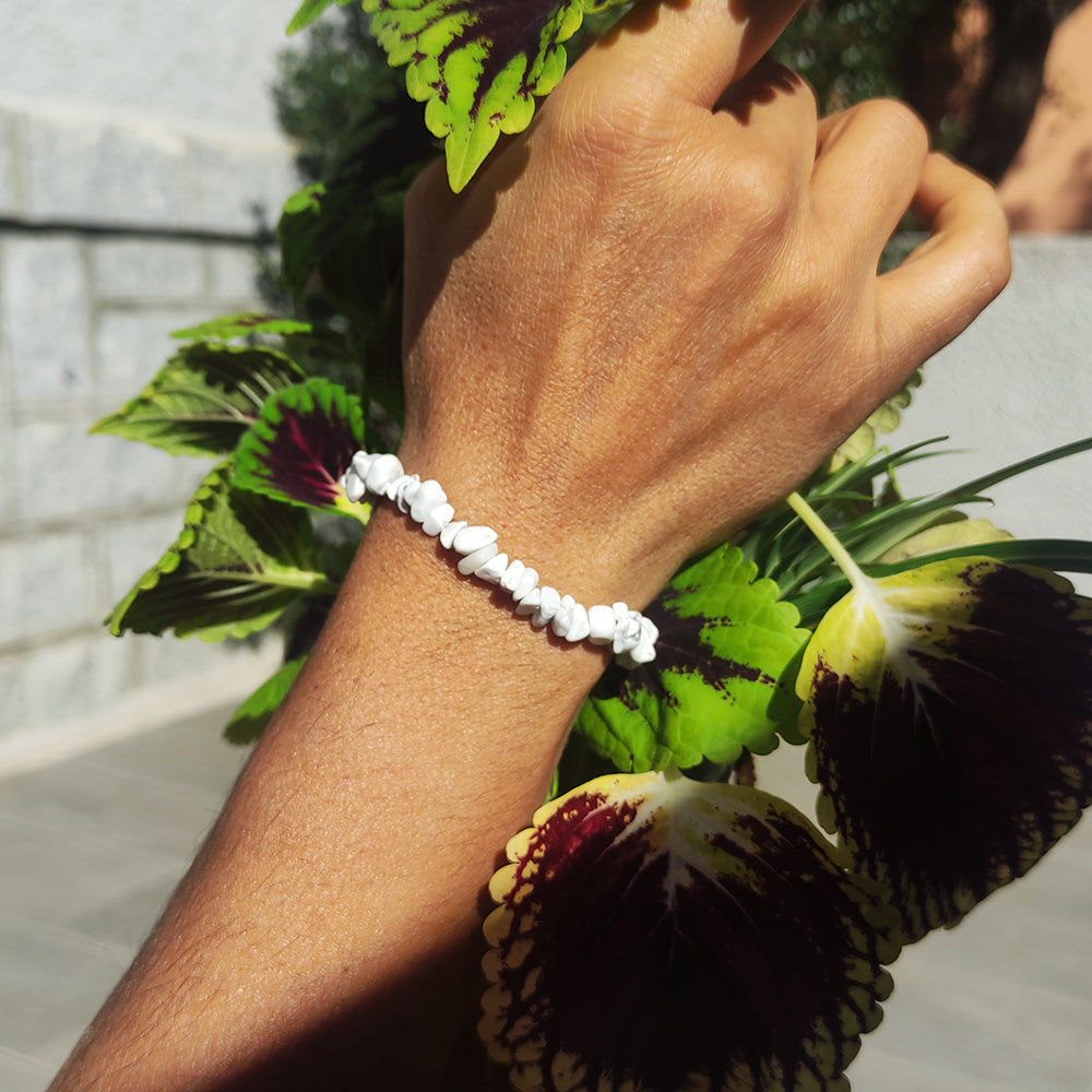 Pulsera Chip de piedras de Howlita