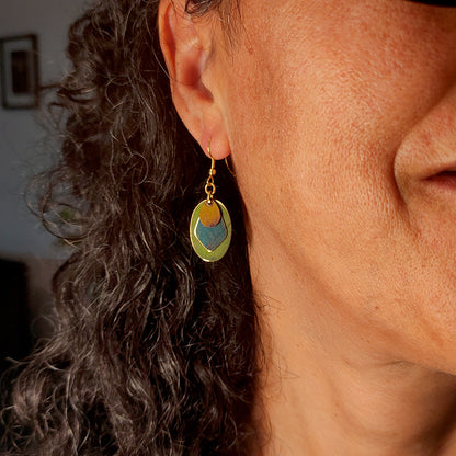 Pendientes de Chapa de Latón Óvalo y Rombo