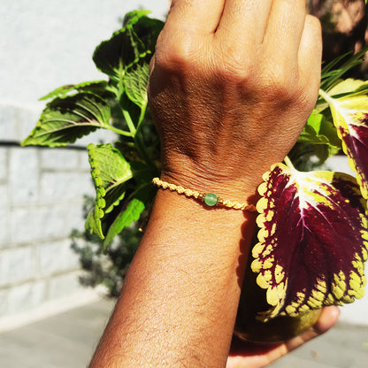 Pulsera macramé entorchada con piedra aventurina