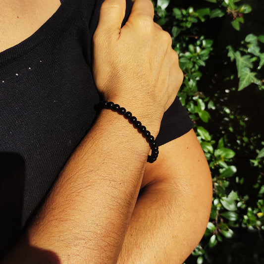Pulsera de piedras de Obsidiana Negra
