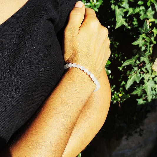 Pulsera de Piedras de Cuarzo Rosa