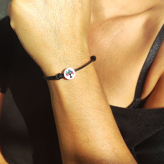Pulsera con Cuenta de Cerámica de Árbol de la Vida