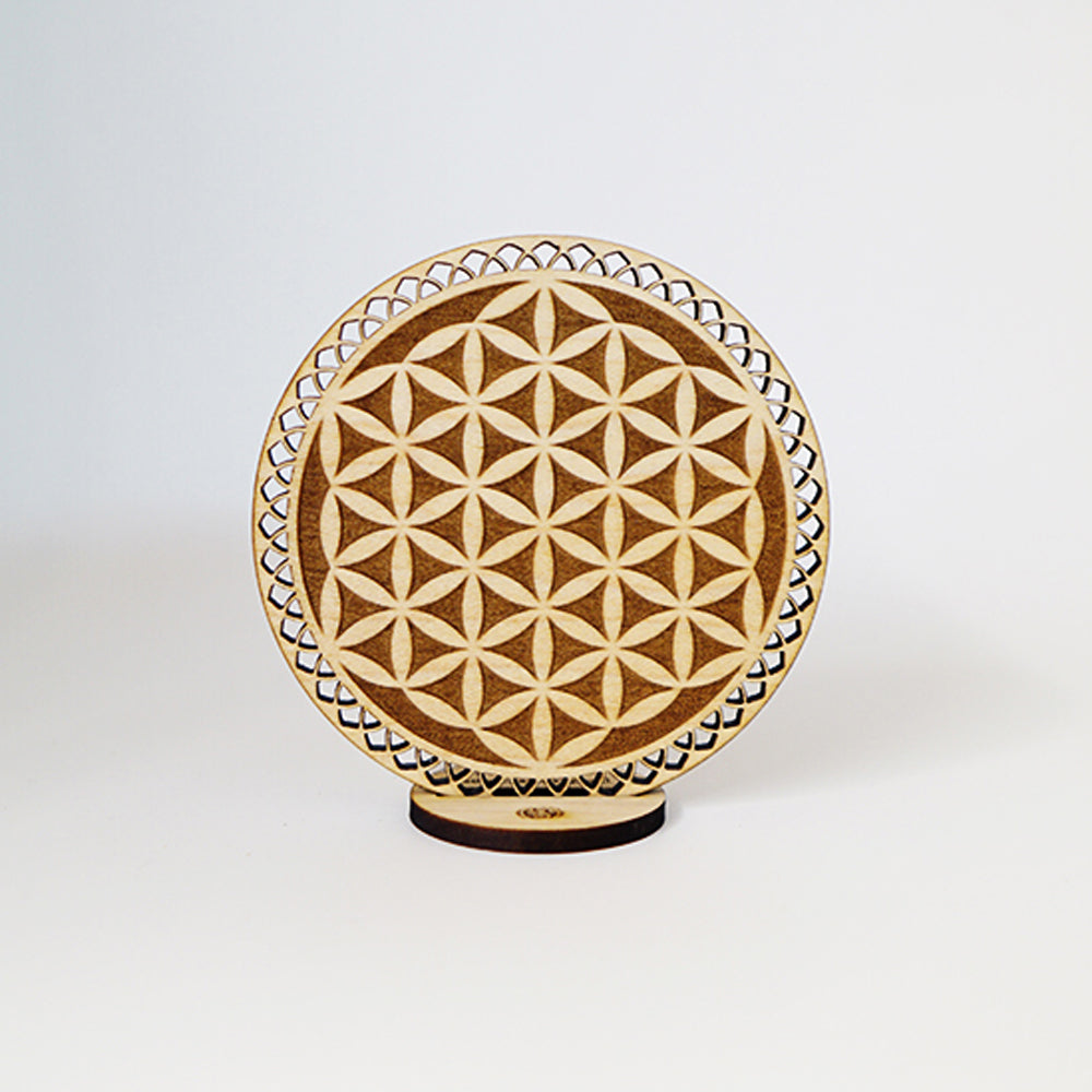 Disco Sagrado Flor de la Vida Madera Arce Trinity