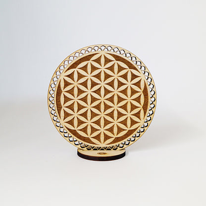 Disco Sagrado Flor de la Vida Madera Arce Trinity