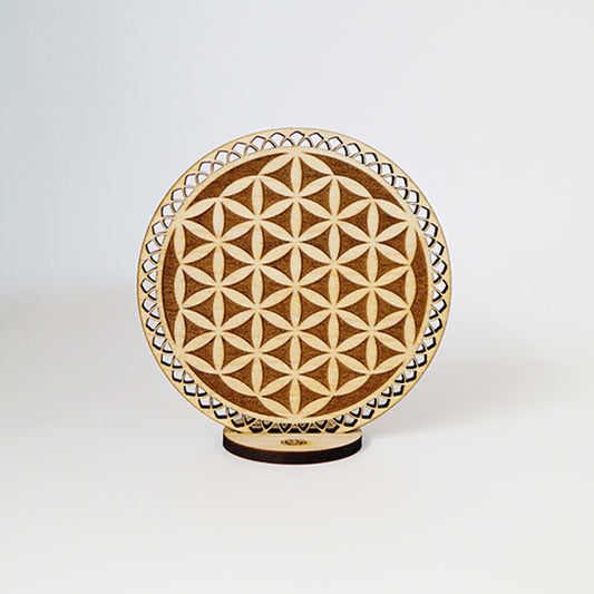 Disco Sagrado Flor de la Vida Madera Arce Trinity