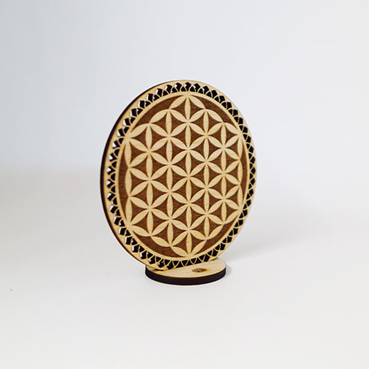 Disco Sagrado Flor de la Vida Madera Arce Trinity