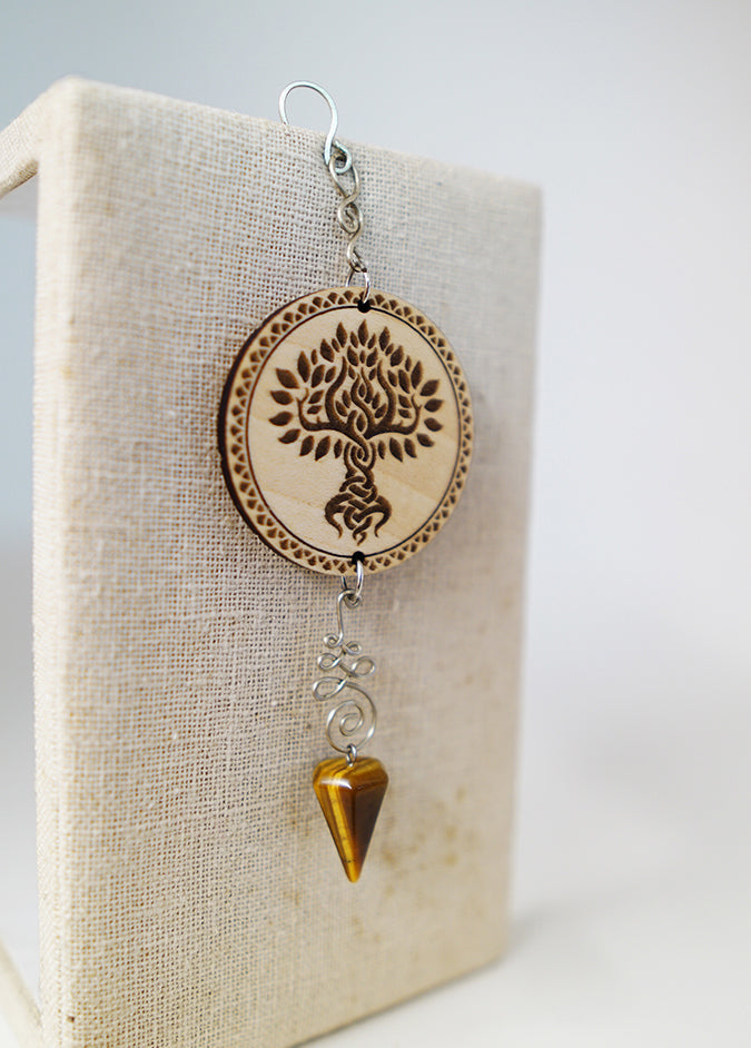Talismán Péndulo Árbol de la Vida Madera Arce Trinity