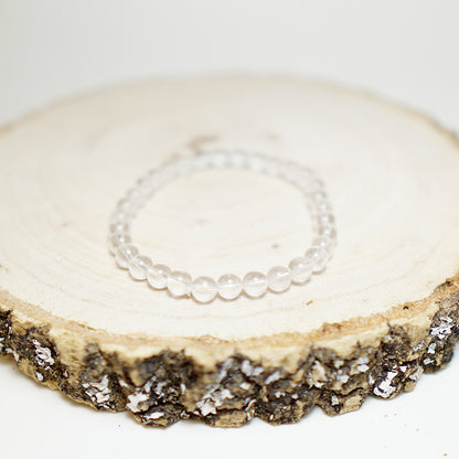 Pulsera de Piedras de Cuarzo Transparente