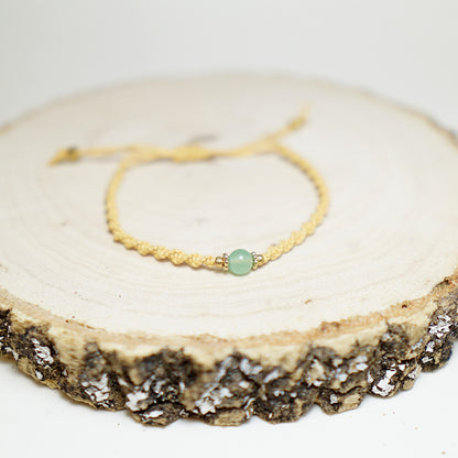 Pulsera macramé entorchada con piedra aventurina