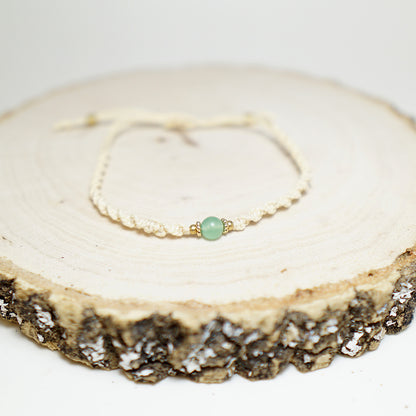 Pulsera macramé entorchada con piedra aventurina