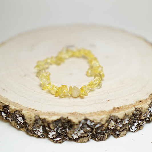 Pulsera Chip piedras de cuarzo citrino