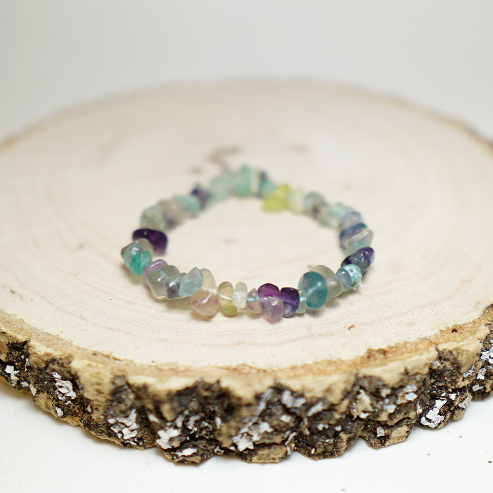 Pulsera Chip de piedras de Fluorita