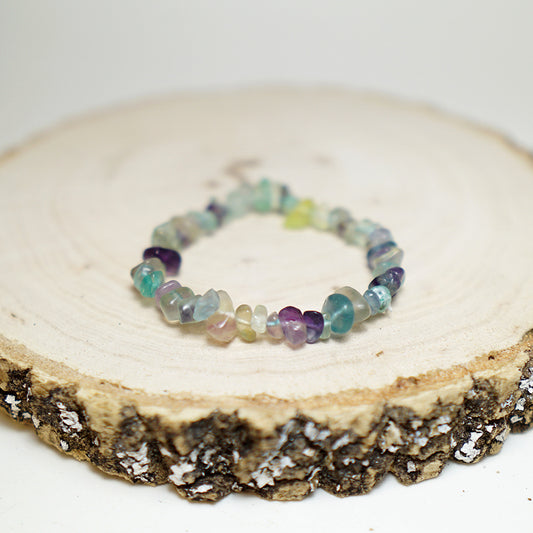 Pulsera Chip de piedras de Fluorita