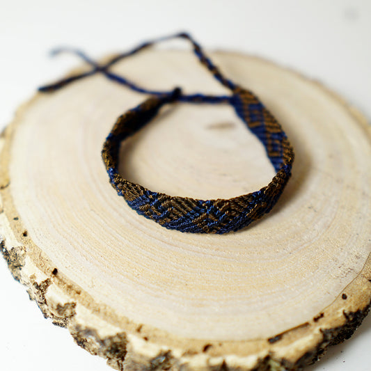 Pulsera plana hilo olas 2 colores