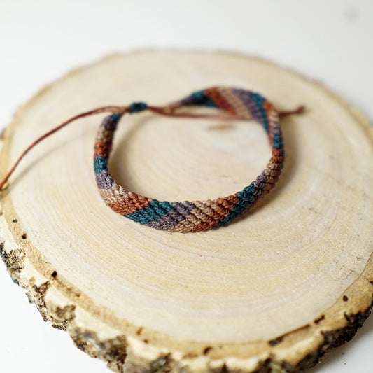 Pulsera plana hilo a rayas Otoño