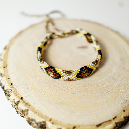 Pulsera plana hilo rombos 5 colores