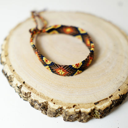 Pulsera plana hilo rombos 4 colores