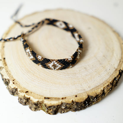 Pulsera plana hilo rombos 3 colores