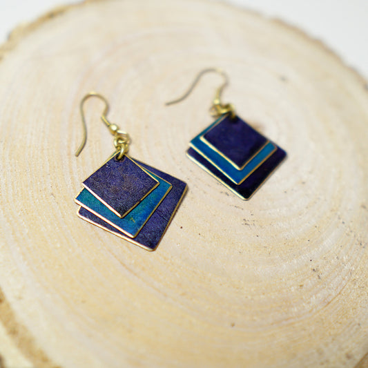 Pendientes de Chapa de Latón Rombos