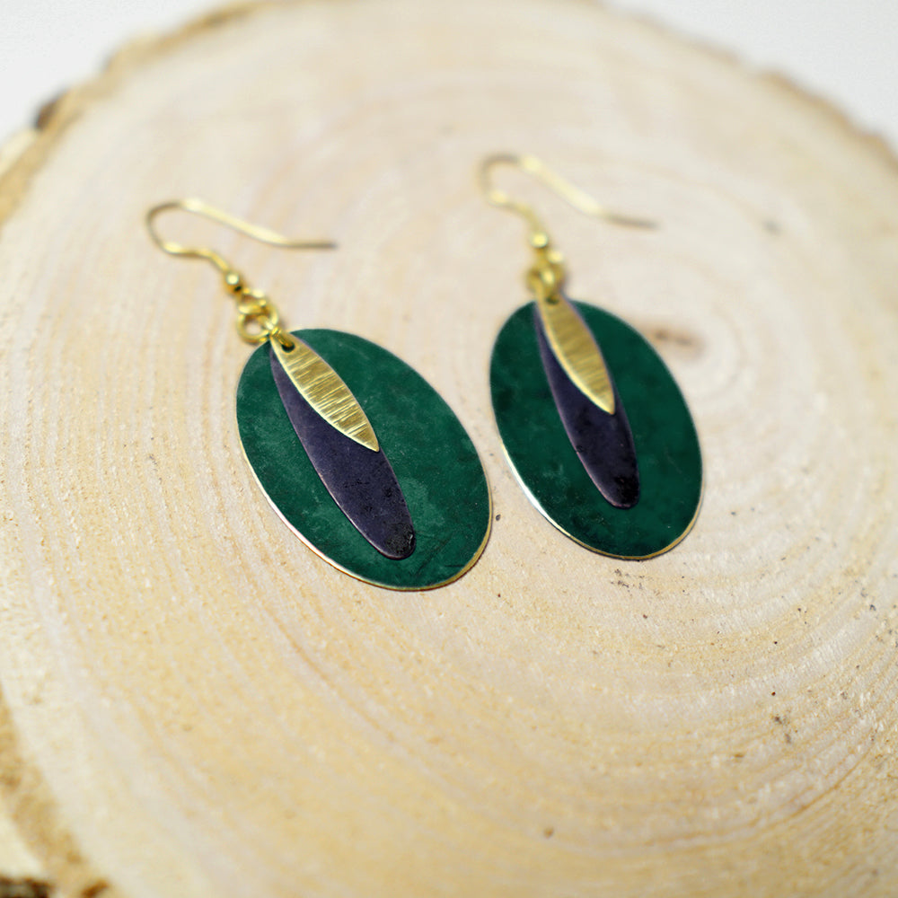 Pendientes de Chapa de Latón Óvalo