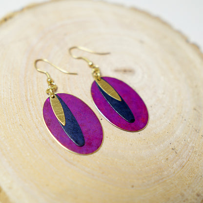 Pendientes de Chapa de Latón Óvalo