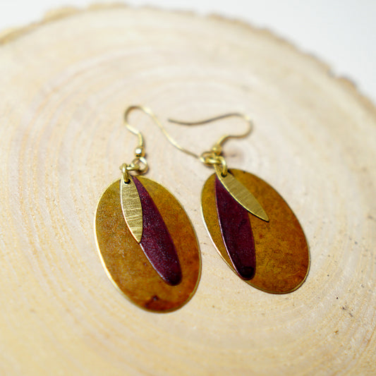 Pendientes de Chapa de Latón Óvalo