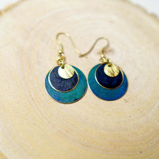 Pendientes de Chapa de Latón Círculos