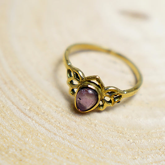 Anillo Alado con Piedra Amatista