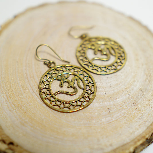 Pendientes Metal Grandes con Símbolo Om