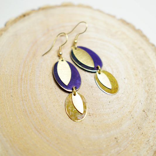 Pendientes de Chapa de Latón 2 Óvalos