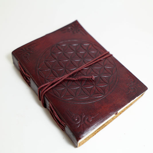 Cuaderno de Cuero con Flor de la Vida