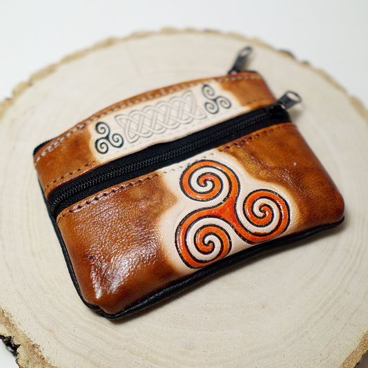 Monedero de Cuero con Trisquel