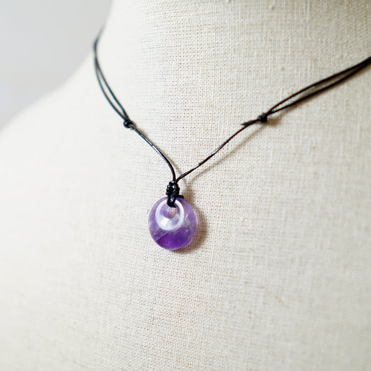 Colgante con Donut de Piedra Amatista