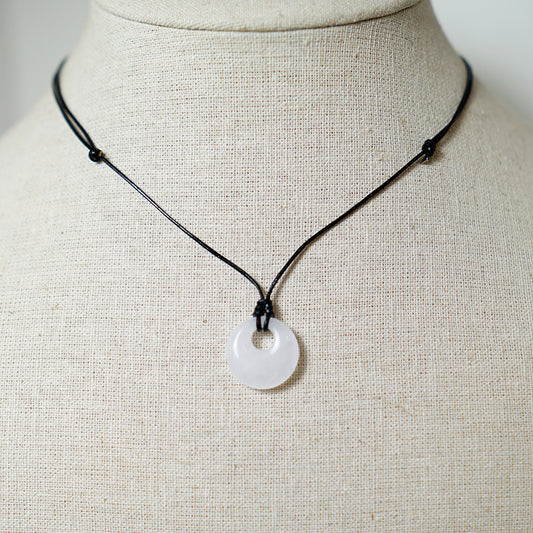 Colgante con Donut de Piedra de Cuarzo blanco