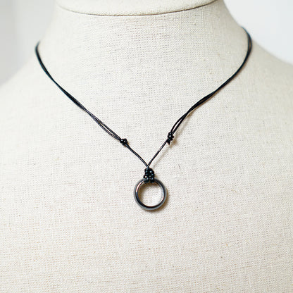 Colgante con Aro de Piedra Hematita