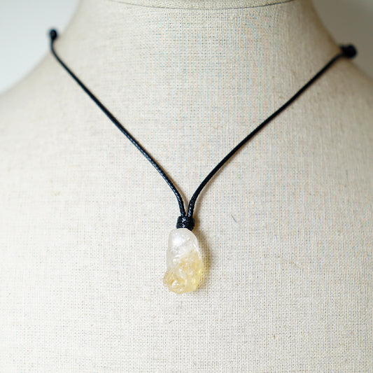 Colgante con Piedra de Cuarzo Citrino en Bruto