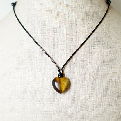 Colgante Corazón de Piedra de Ojo de Tigre