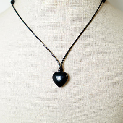 Colgante Corazón de Piedra de Obsidiana