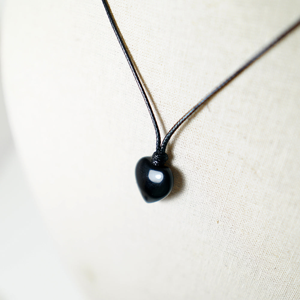 Colgante Corazón de Piedra de Obsidiana